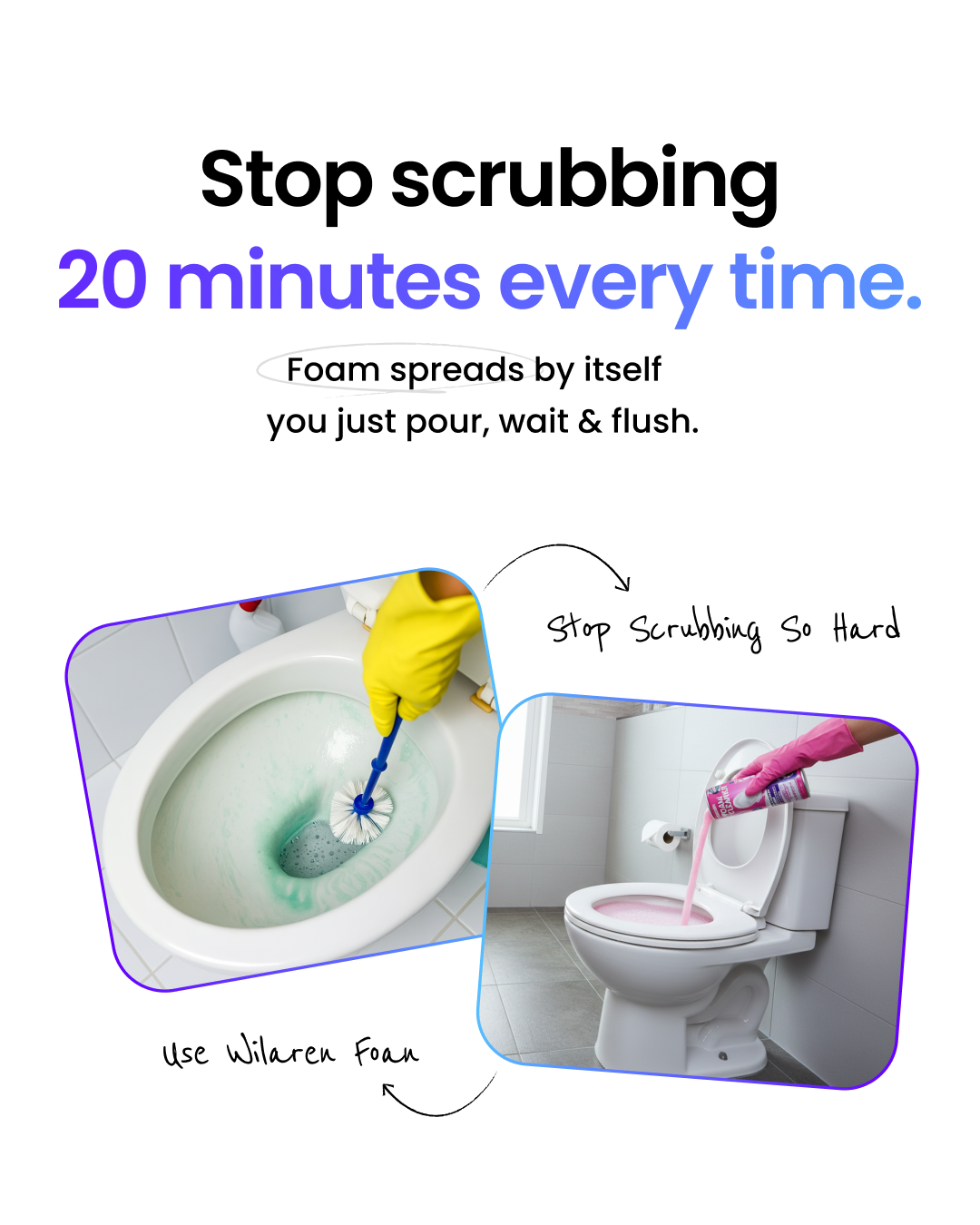 Toilet Foam Cleaner – 5-Minute Self-Foaming Bathroom Cleaner (Strawberry & Blueberry)